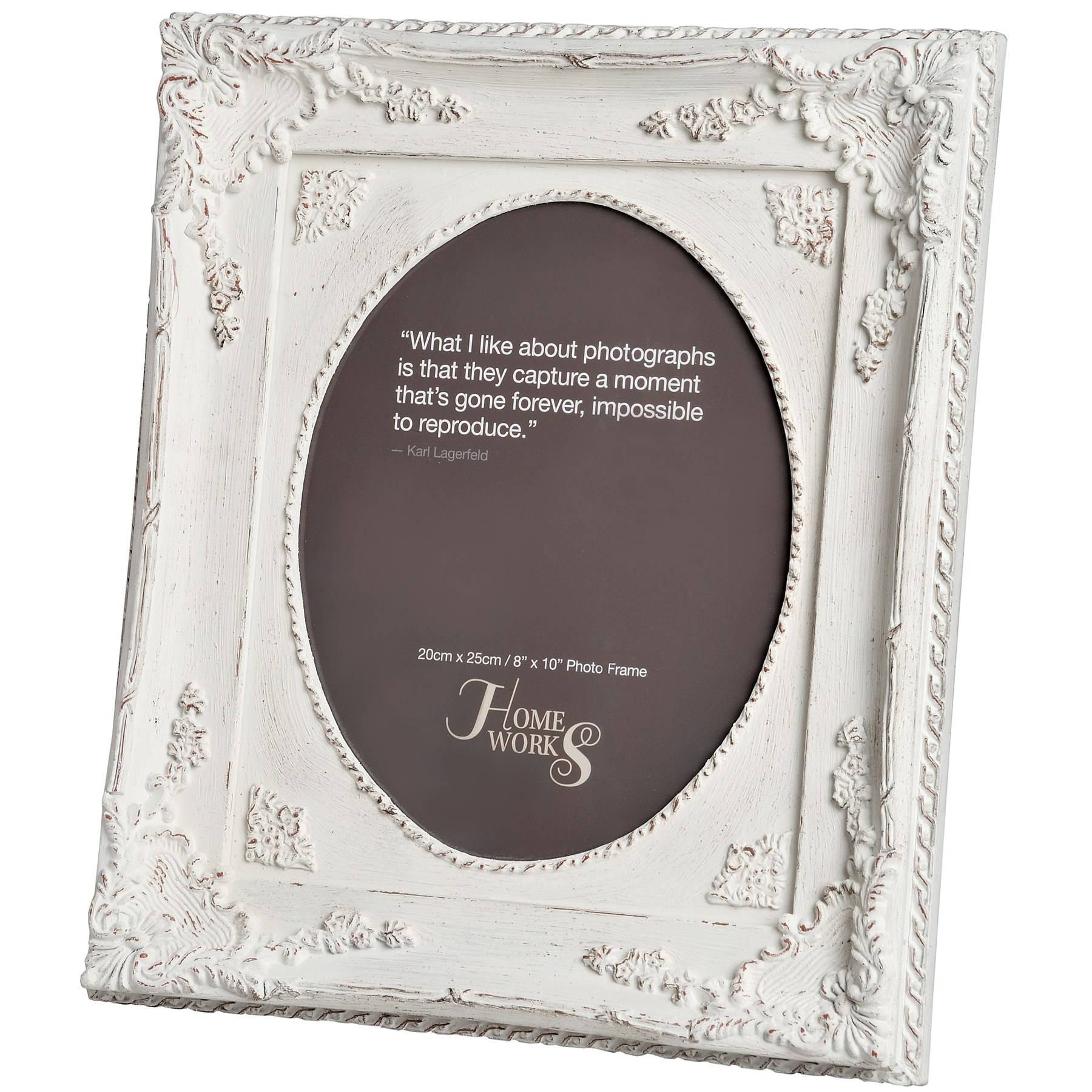 8x10 Ornate Antique White Oval Photo Frame From Hill Interiors