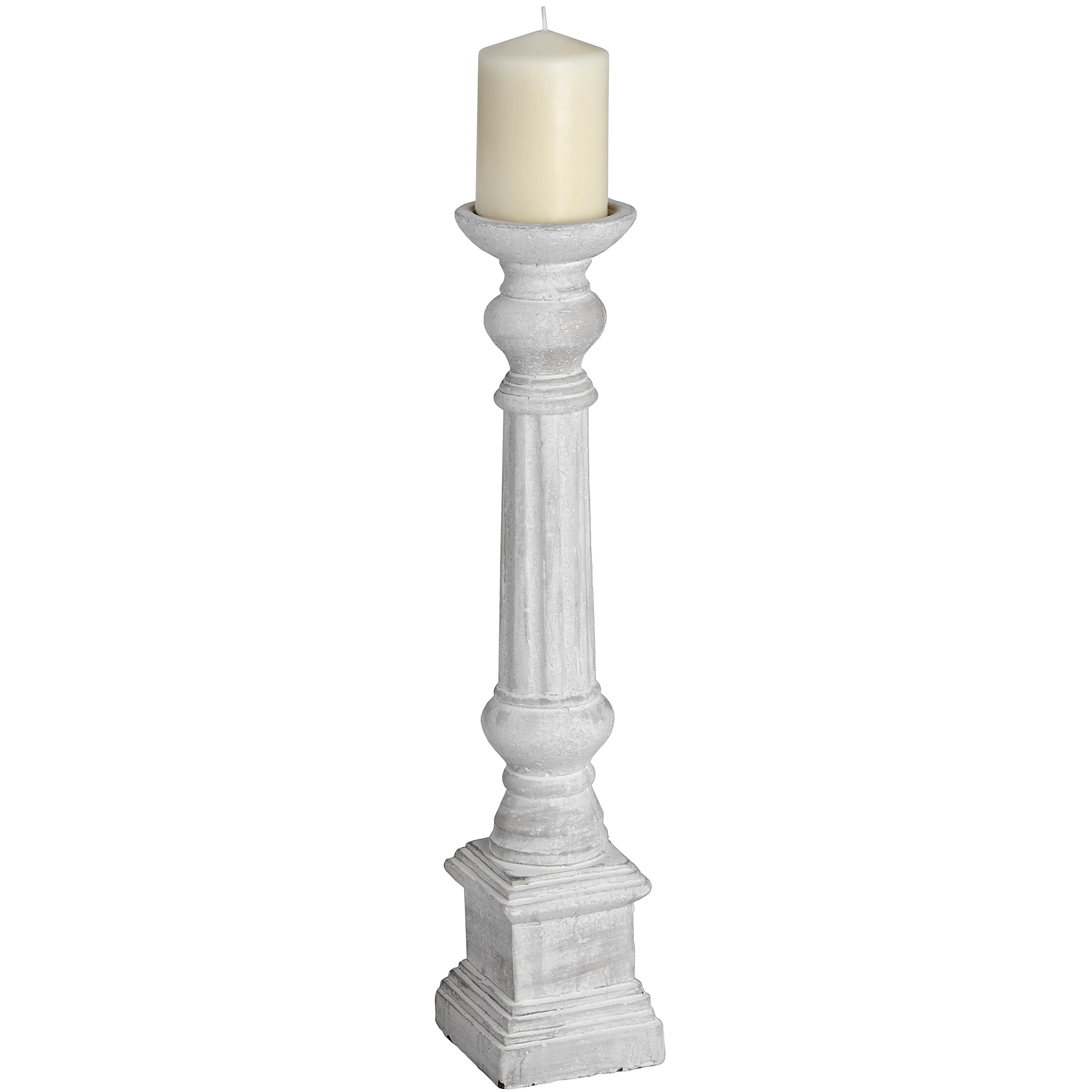 Large Column Stone Candle Holder From Hill Interiors