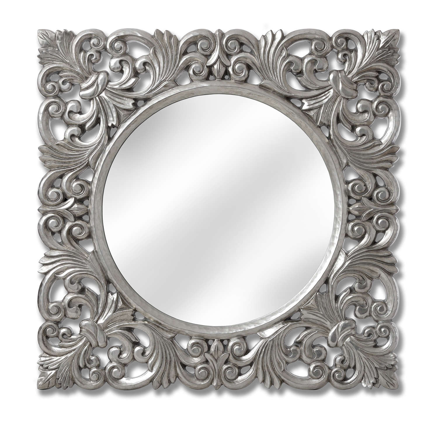 Baroque Silver Wall Mirror From Hill Interiors