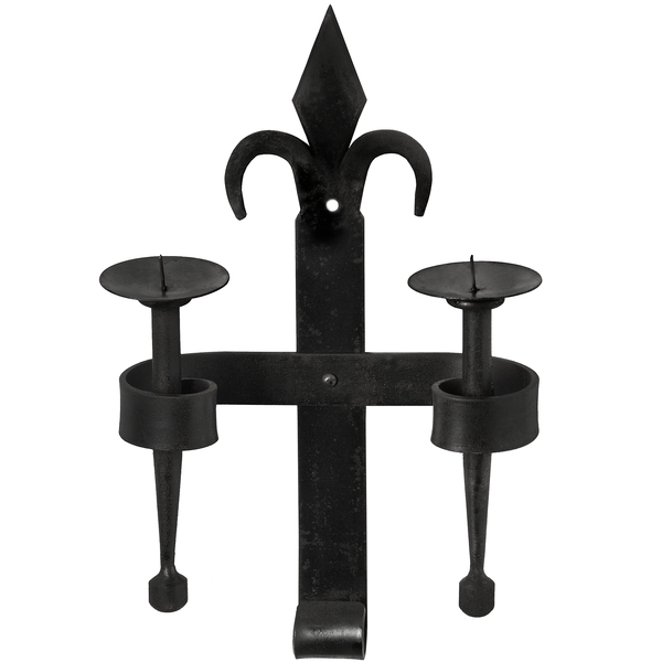 Iron Fleur De Lys Double Sconce