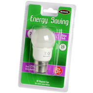 7 WATT LOW ENERGY GOLF BALL SHAPE BAYONET BULB - 40W EQ.