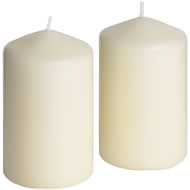  Set  Of  2    Ivory  3  X  4    Church  Candles  (net)    (01-1135)