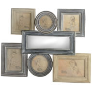  Large  Wall  Hanging  Multiframe  In  Cream  And  Grey