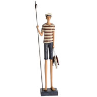  Fisher  Boy  Figurine  With  Spear  And  Fish    Xx  Sale  Xx