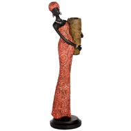 AFRICAN LADY CARRYING POT (CANDLE HOLDER)