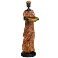 AFRICAN LADY CARRYING BOWL (CANDLE HOLDER)