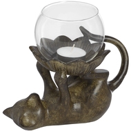 CAT ON BACK TEA LIGHT HOLDER