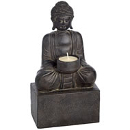  Thai  Buddha  Tea  Lite  Holder  In  Antique  Stone  Finish