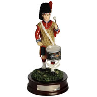  Large  Black  Watch  Tenor  Drummer  On  Wooden  Plinth