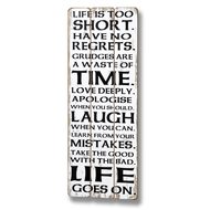  Life  Is  Too  Short  Plank  Style  Plaque
