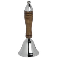 WOODEN HANDLED SILVER LIBRARY BELL