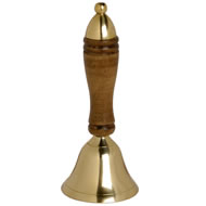 WOODEN HANDLED BRASS LIBRARY BELL