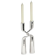 PAIR OF SILVER LOVERS ENTWINED CANDLE HOLDERS