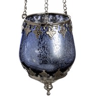  Blue  Glass  Tea  Light  Holder
