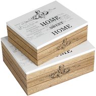  Set  Of  2  Wooden  Home  Sweet  Home  Boxes