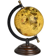  Quality  World  Globe  With  Wooden  Stand  5  Inch  Diameter
