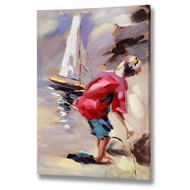  Boy  Playing  With  Boat  Canvas