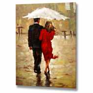  Couple  In  The  Rain  Canvas