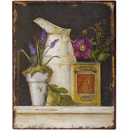  Floral  Jug  Tin  Sign