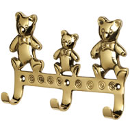 SOLID BRASS TEDDY BEAR HOOKS