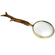 MAGNIFYING GLASS WITH ANTLER HANDLE