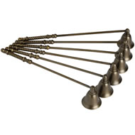 SET OF 6 ANTIQUE BRASS CANDLE SNUFFERS
