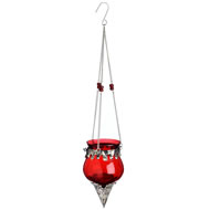  Red  Glass  Hanging  Candle  Holder