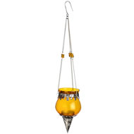  Amber  Glass  Hanging  Candle  Holder