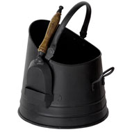 POWDER COATED BLACK COAL BUCKET WITH SHOVEL SPECIAL OFFER