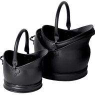 SET OF 3 POWDER COATED BLACK REGENCY COAL BUCKETS SPECIAL OF