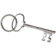 CHROME LARGE KEY WITH RING