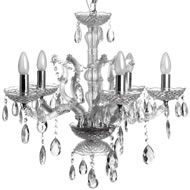  Glass  Bowl  &  Crystal  Drop  Chandelier