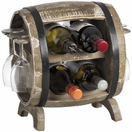  Loir  Barrel  Wine  Bottle  And  Glass  Holder