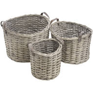  Set  Of  3  Wicker  Storage  Baskets