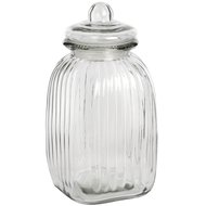  Large  Square  Glass  Jar  With  Stopper