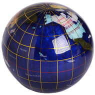  Gemstone  Globe  Paperweight  In  Blue