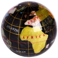 Gemstone  Globe  Paperweight  In  Black