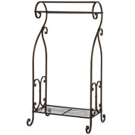 ORNATE TOWEL HOLDER ANTIQUE BROWN