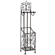 TOILET ROLL HOLDER/STORAGE ANTIQUE BROWN
