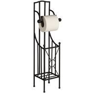 BLACK TOILET ROLL HOLDER WITH STORAGE