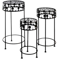  Set  Of  3  Rounded  Plant  Or  Lamp  Stands
