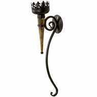 IRON WOOD WALL SCONCE C/HOLDER