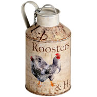  Tin  Rooster  Pattern  Decorative  Milk  Jug