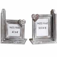  Pair  Of  Cherub  Style  Photo  Frame  Book  Ends  In  Wood