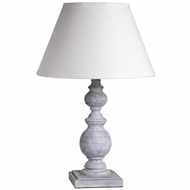  Chloe  White  Washed  Wood  Turned  Lamp  With  Neutral  Shade
