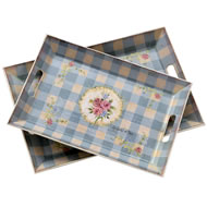  Vintage  Rose  Set  Of  2  Trays