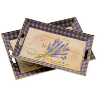 Lavender  Pattern  Set  Of  2  Trays