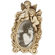OVAL CHERUB PHOTO FRAME