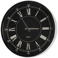 BLACK FACED CHROME WALL CLOCK