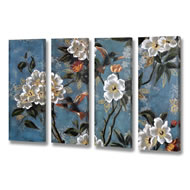  Handpainted  4  Panel  Flower  Canvas